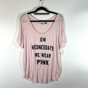On Wednesdays We Wear Pink Mean Girls Movie Women's‎ T-Shirt Size XL NWT